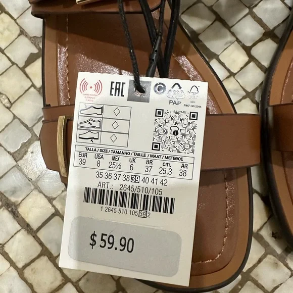 Zara Double Buckle Leather Sandal - Picture 4 of 4